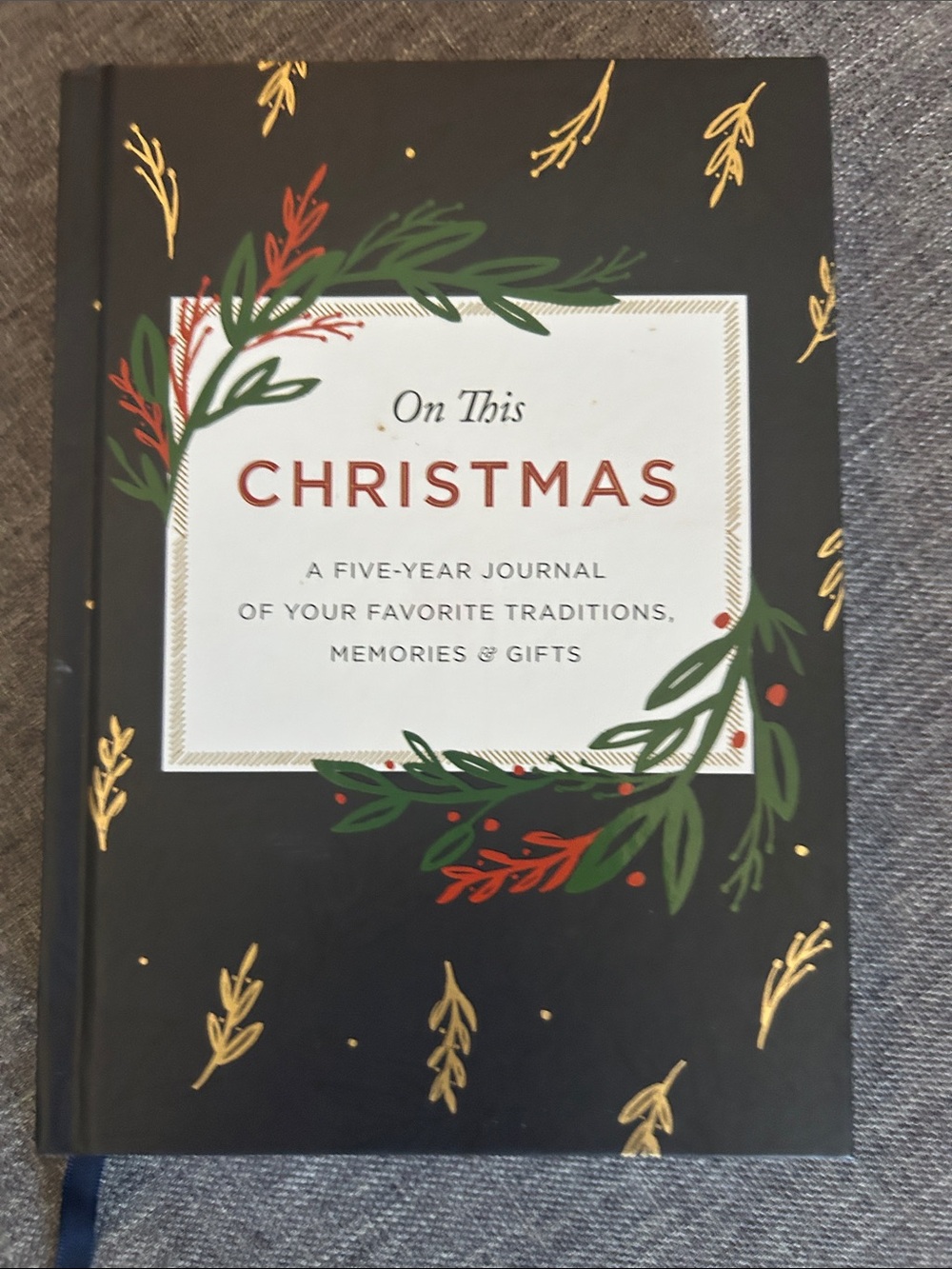 On This Christmas Five-Year Journal - Black, Green & Red Holiday Notebook